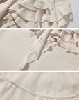 Rase le sol Ruffled Halter Sleeveless Knit Top in Soft Cream - PINKPARKS