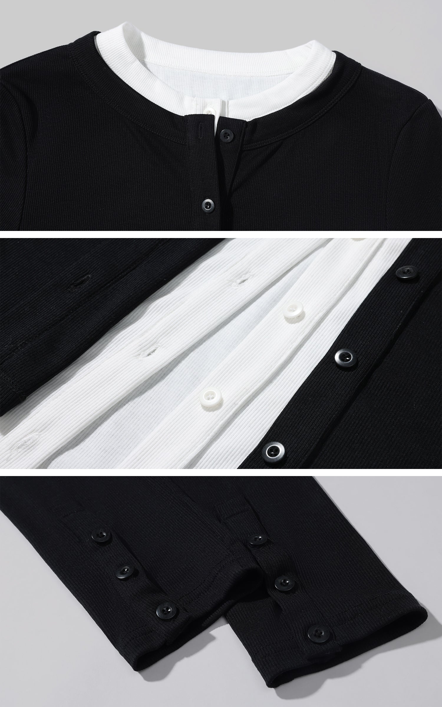 WARDEN EDGE Layered V-Neck Long Sleeve Top