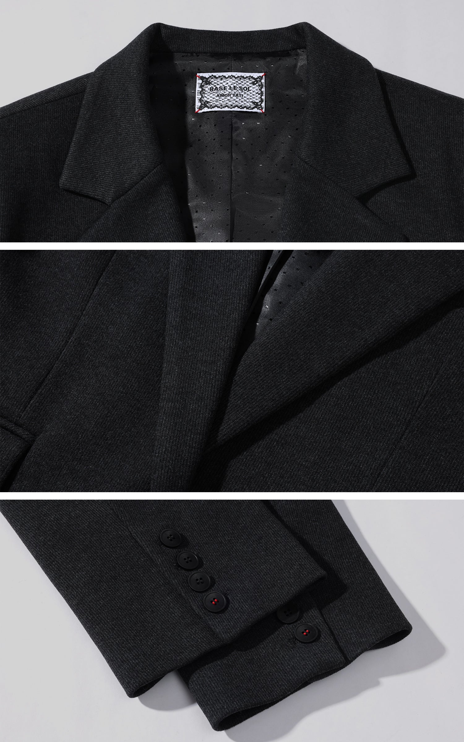 Rase le sol deconstructed wool-like tailored blazer jacket