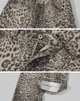 ROVENTE Leopard Print Straight-Leg Pants with Full-Length Silhouette