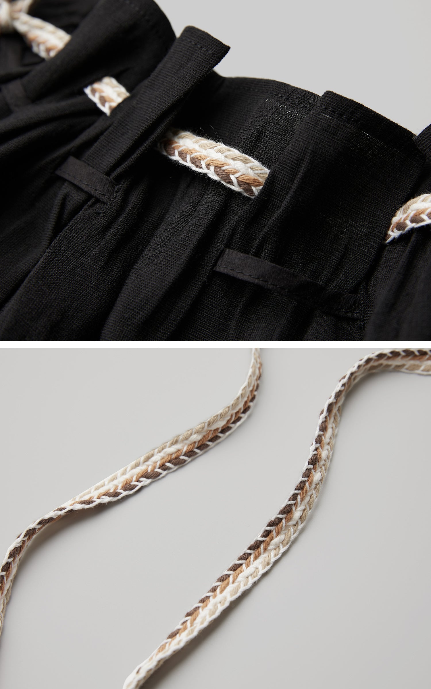 DOINDULGE Braided Rope Drawstring Strap Top