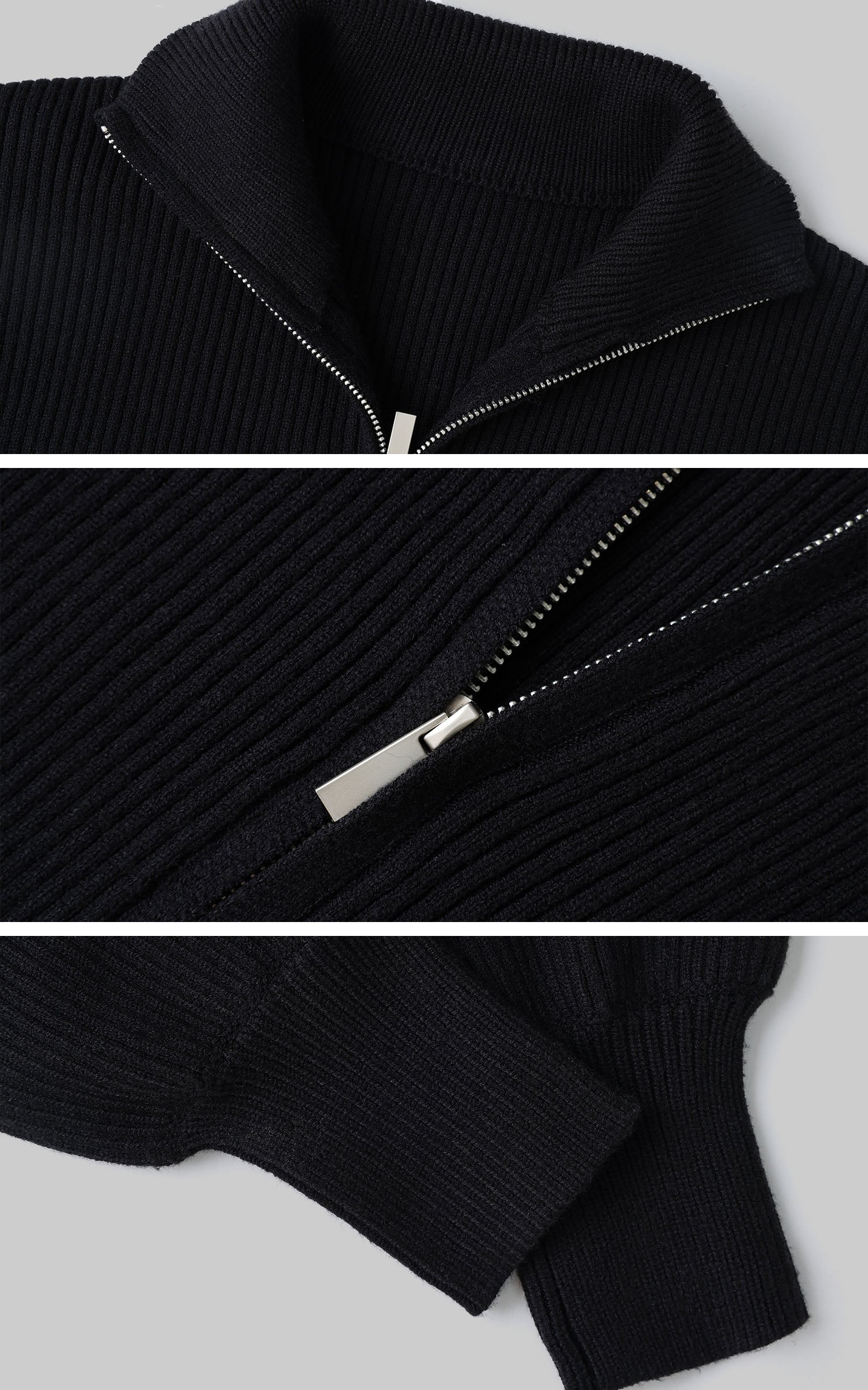 0122stepll ジップアップニットカーディガンジャケット