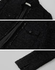 IAMXIAA Cropped Tweed Jacket with Shimmer Finish