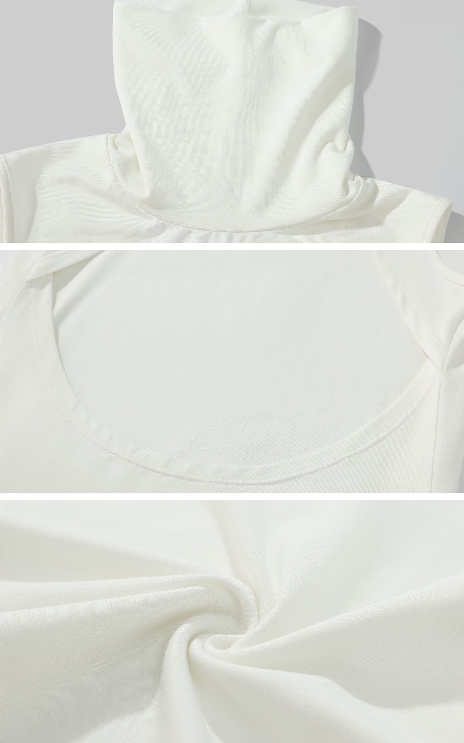 0122stepll Haut sans dos à col montant et sans manches