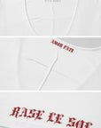 Rase le sol Deep V Cross-Stitch Gothic Letter Tee - PINKPARKS