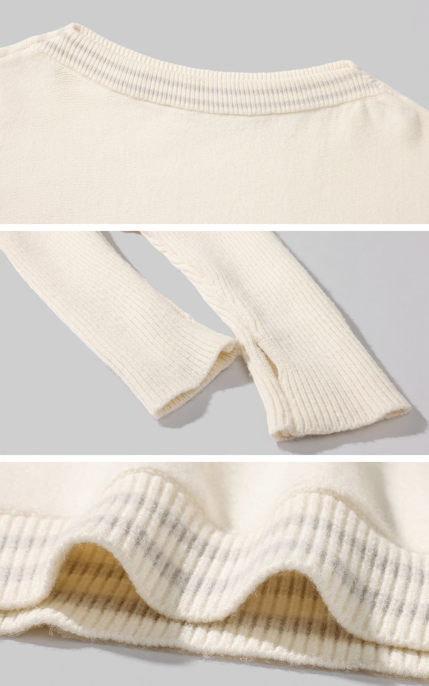 Rase le sol Off-Shoulder Knit Cropped Sweater