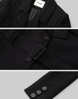 IAMXIAA Structured Waist-Belted Tailored Longline Blazer Coat
