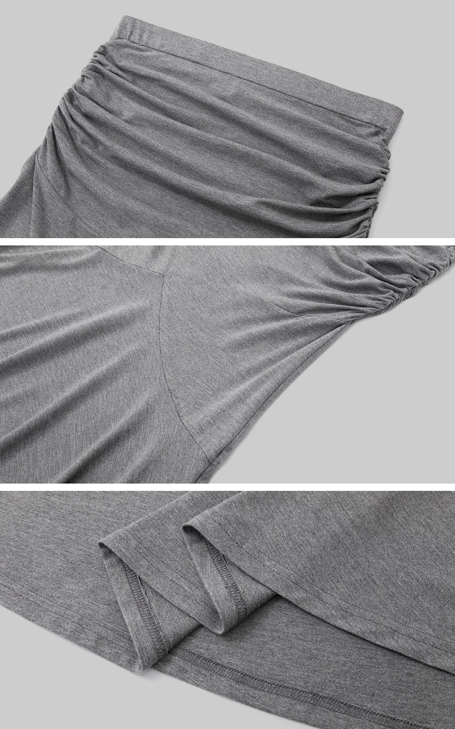 IAMXIAA 셔링 스트랩리스 튜브탑 &amp; 드레이프 맥시 스커트 세트 슬림핏 바디콘 우아한 투피스 아웃핏