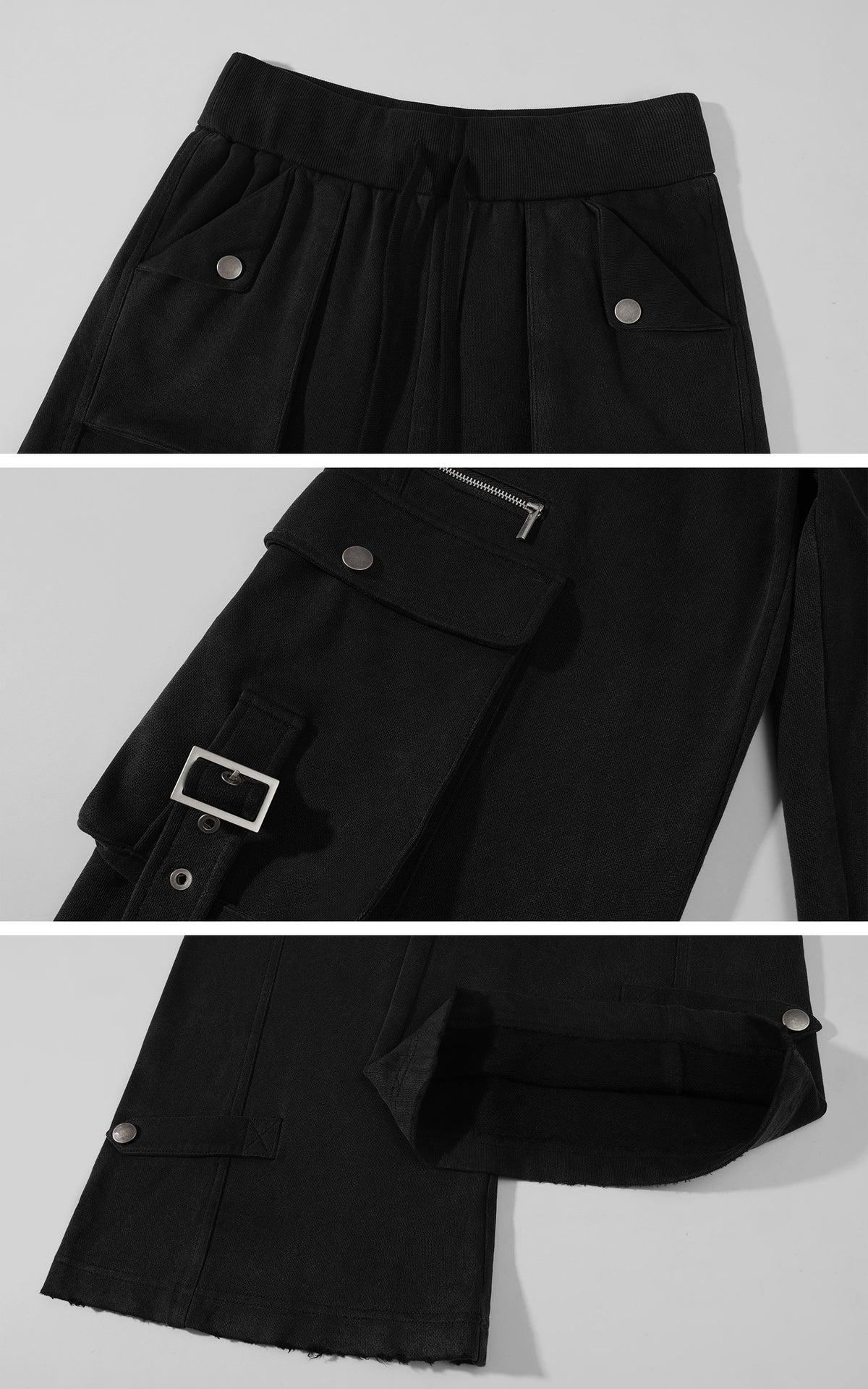 Rase le sol Multi-Pocket Utility Wide-Leg Cargo Pants