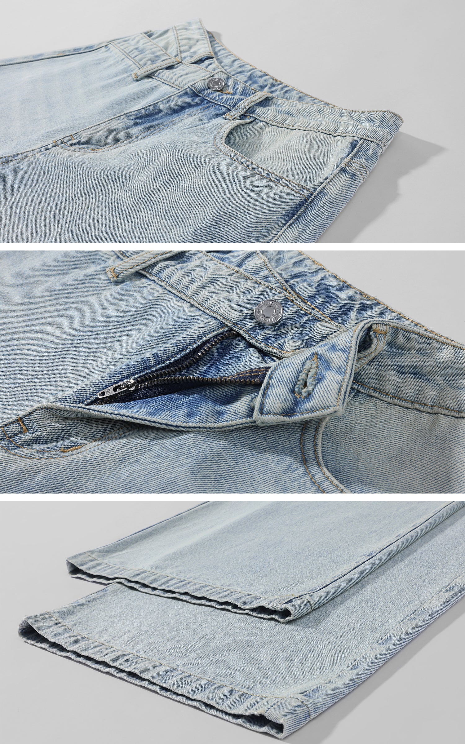 0122stepll Relaxed Wide-Leg Denim Trousers