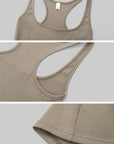 IAMXIAA Sweat à capuche zippé & Ensemble robe débardeur moulant côtelé, doux, extensible, tenue décontractée Y2K