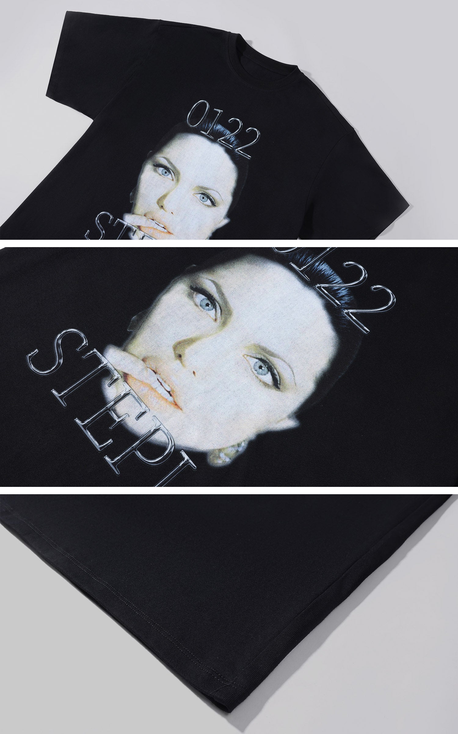 0122stepll Graphic Face Oversized T-Shirt