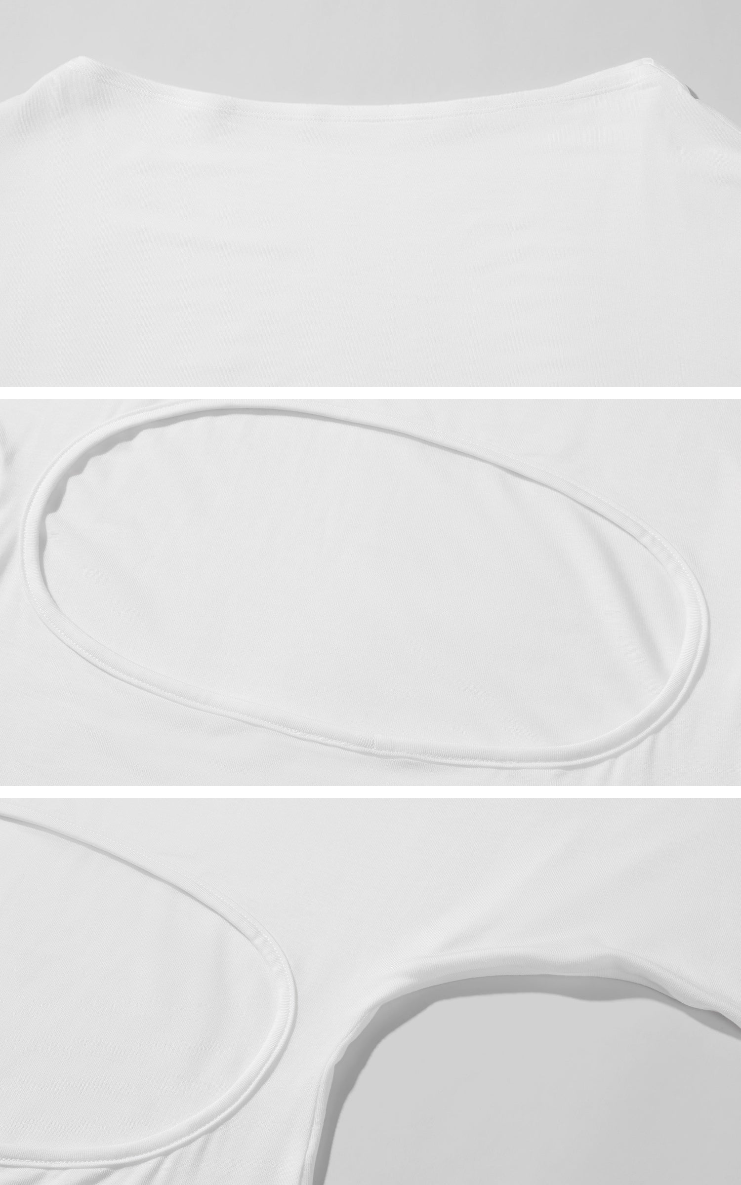 ROVENTE One Shoulder Cut-Out Top Long Sleeve Slim Fit Minimalist Tee