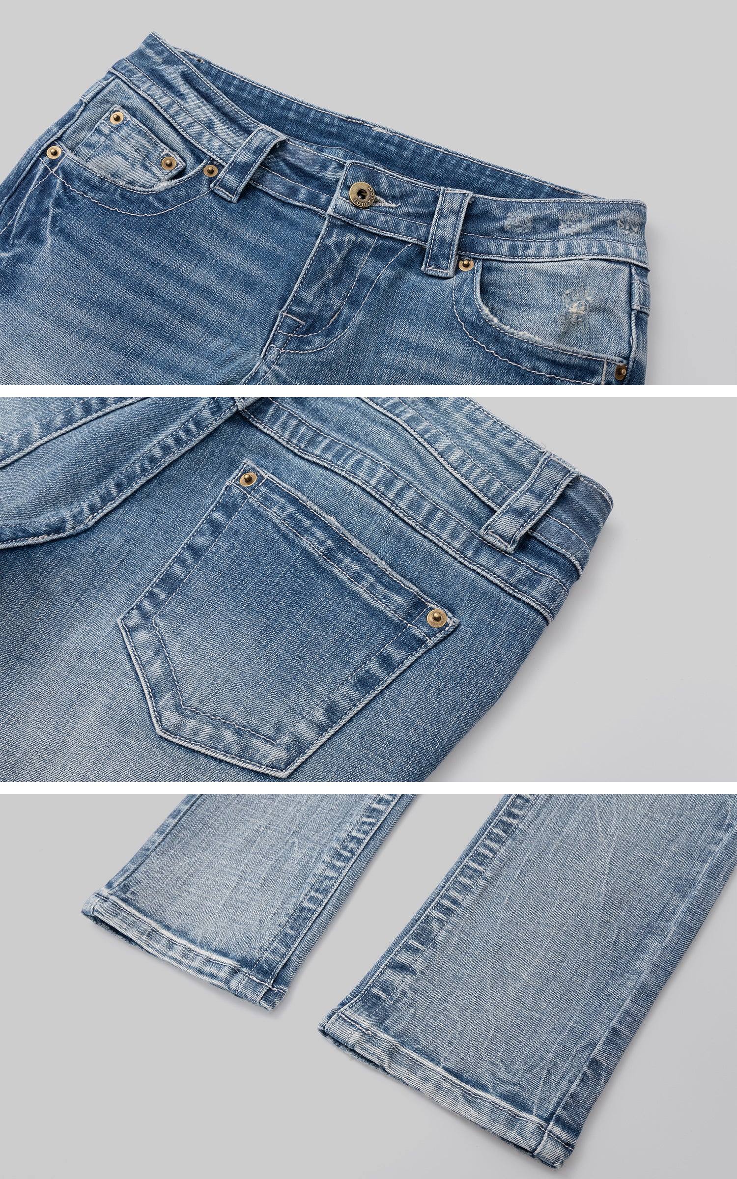 IAMXIAA Low-Rise Washed Skinny Denim Pants