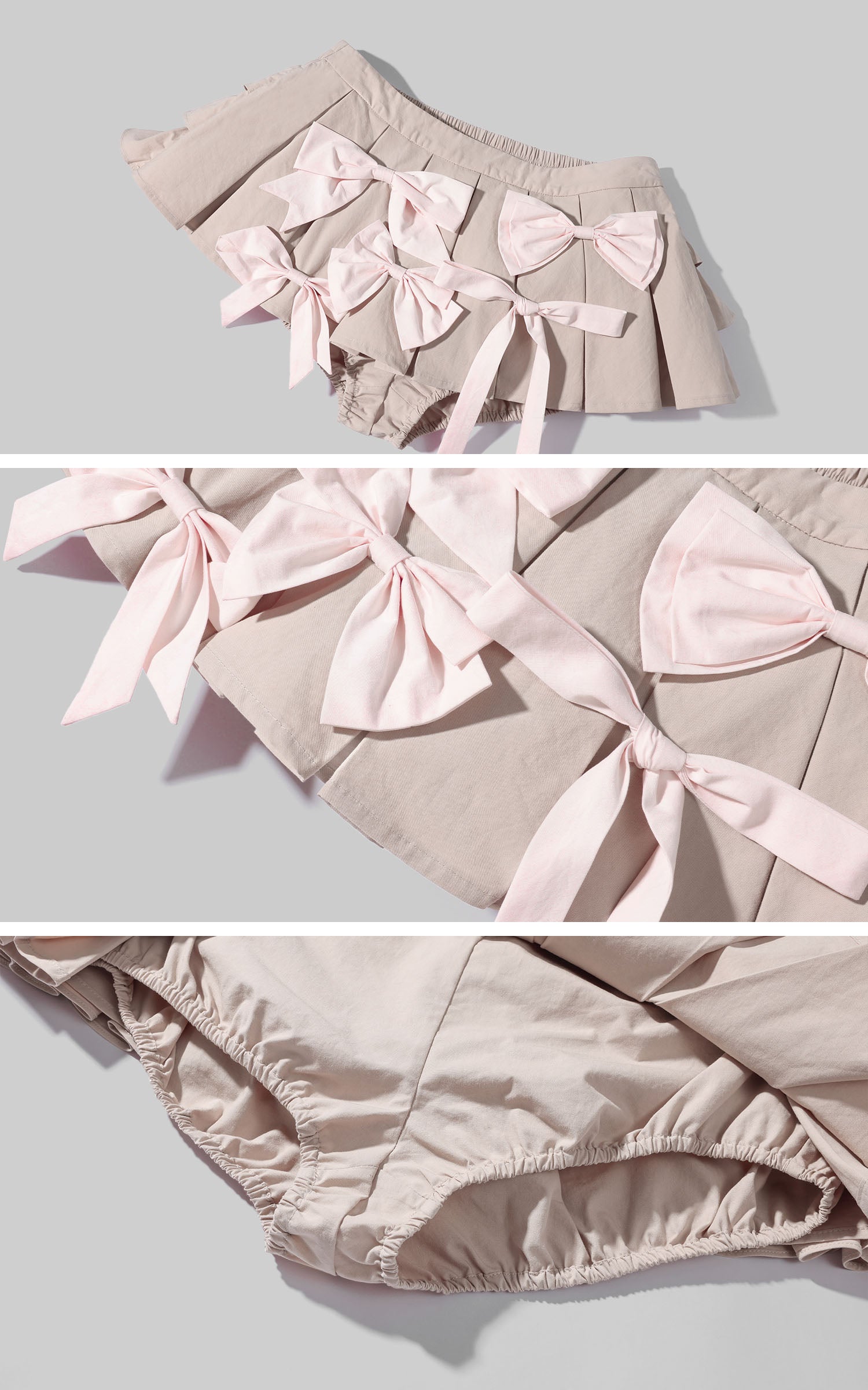 Rase le sol Jupe Mini à Volants Superposés avec Détails Nœud