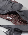 WARDEN EDGE Layered Tailored Shorts With Plaid Detail and Contrast Hem