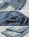 Rase le sol Jean évasé taille basse à franges effet usé