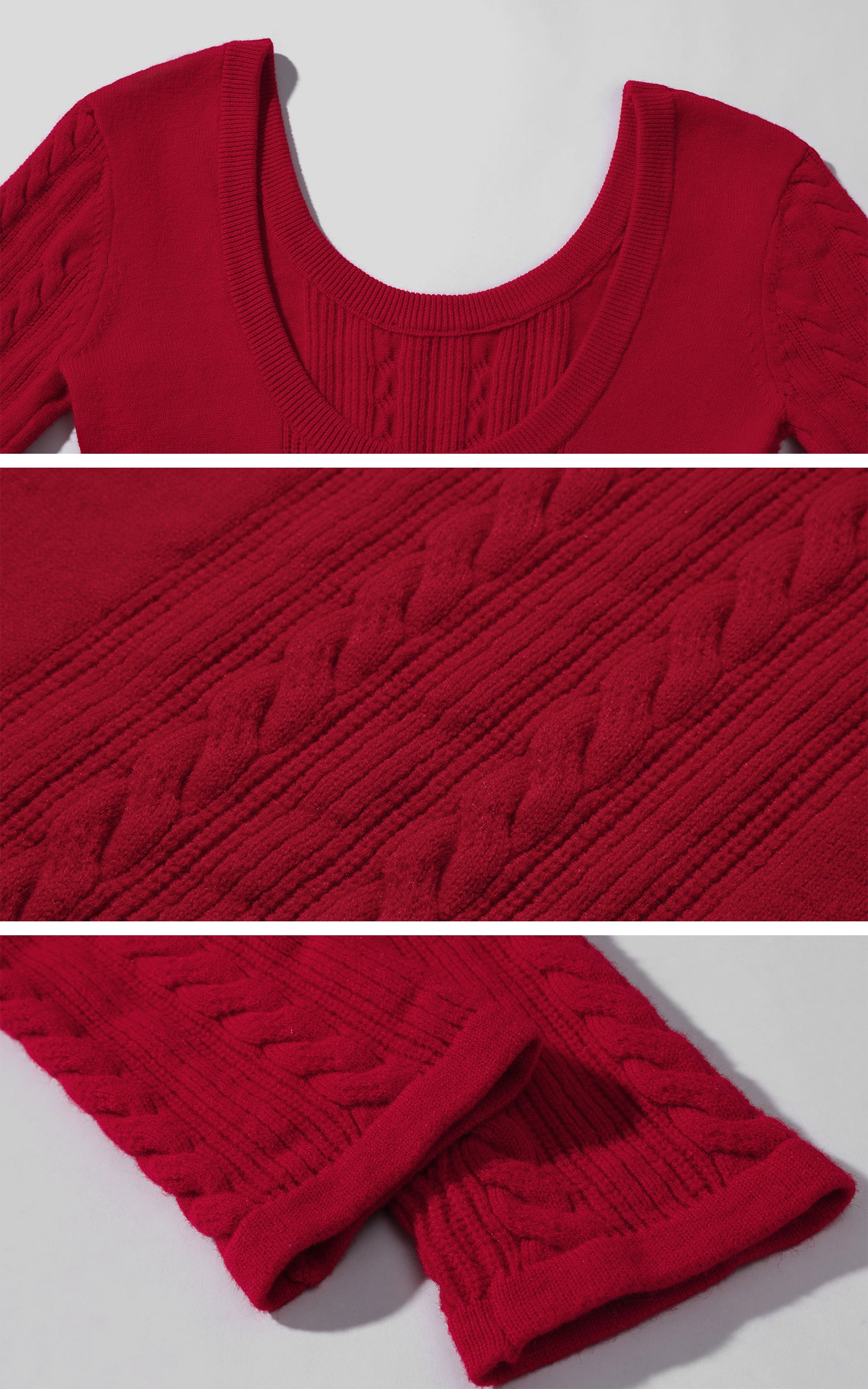 Ensemble 3 pièces : pull ajusté à torsades, short et caraco superposé orné de dentelle