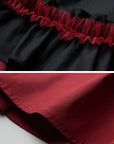 DOINDULGE Flared Skirt with Layered Frill Draping and Contrast Underskirt