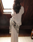 0122stepll Zebra Scarf Oversized Tee & Drawstring Maxi Skirt Lounge Set