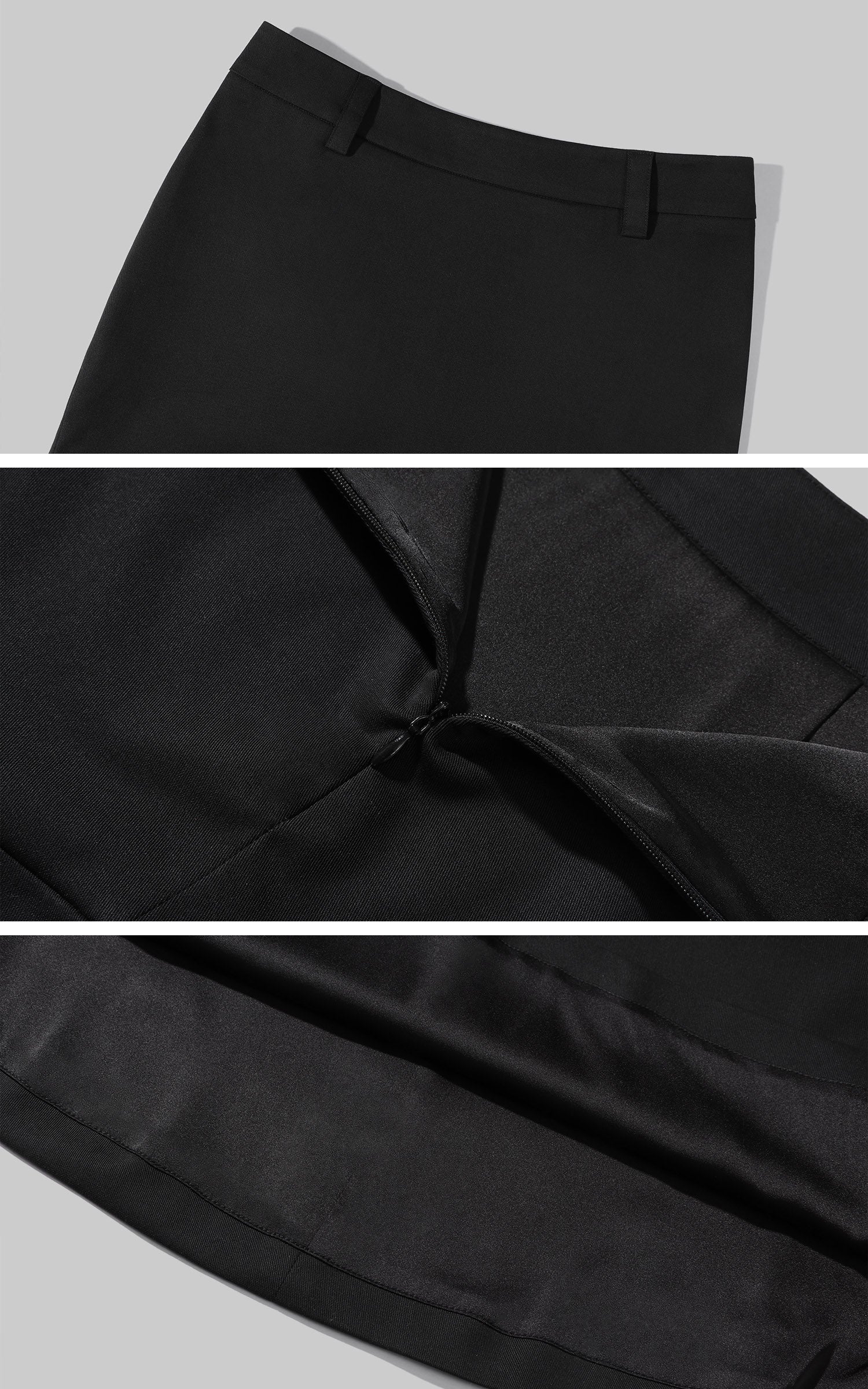 ROVENTE Blazer Structuré Court &amp; Ensemble Jupe Midi Évasée Tailleur Noir Deux Pièces