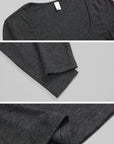 IAMXIAA Knit Long Sleeve Top with Square Neckline
