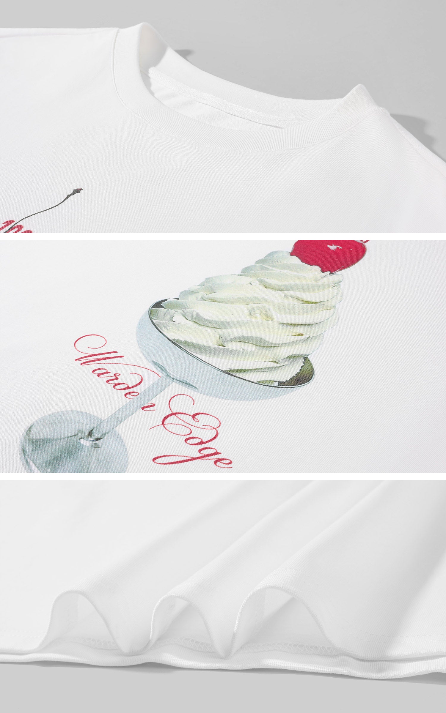 WARDEN EDGE Cherry Sundae Graphic Oversized T-Shirt