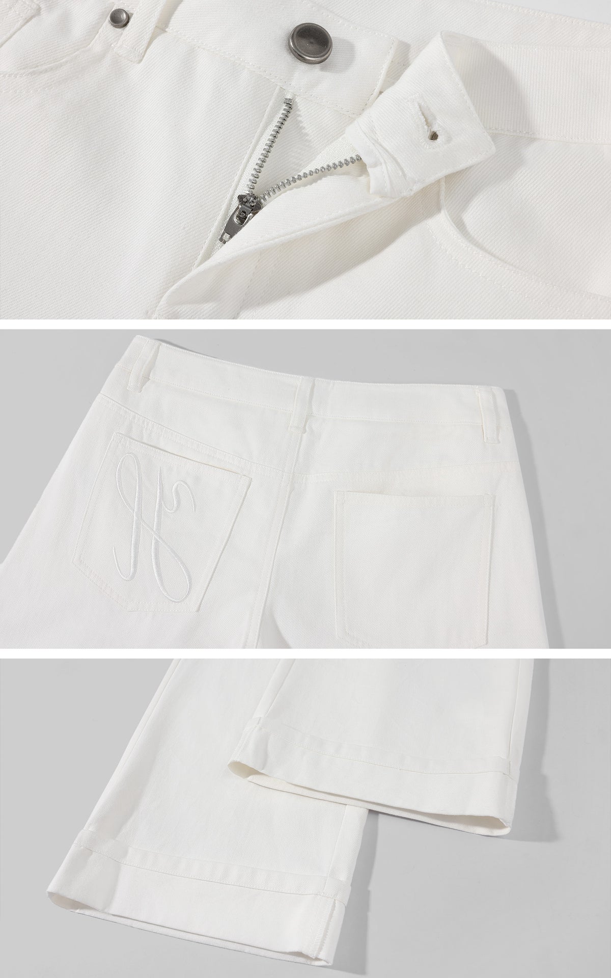 Hydrae Low Rise Wide Leg Turn-Up Cuff Jeans