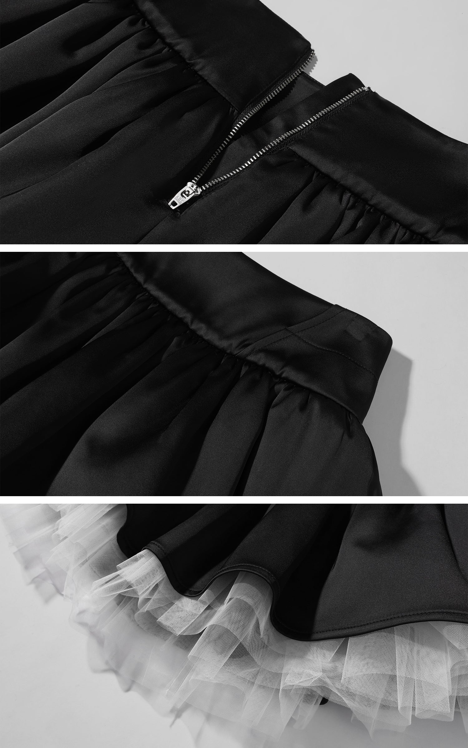 WARDEN EDGE 레이어드 튤 패널 미니 스커트