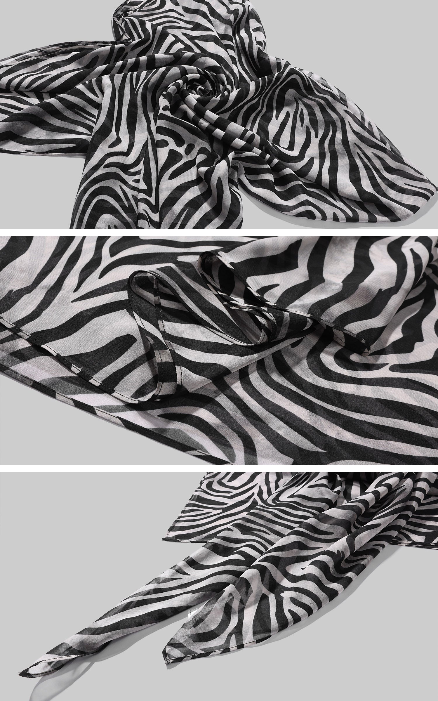 0122STEPLL Sheer Zebra Layered Low-Rise Maxi Skirt Three-Piece Set