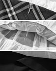 Rase le sol Strapless Sculpted Dress with Check Pattern and Tiered Lace - PINKPARKS