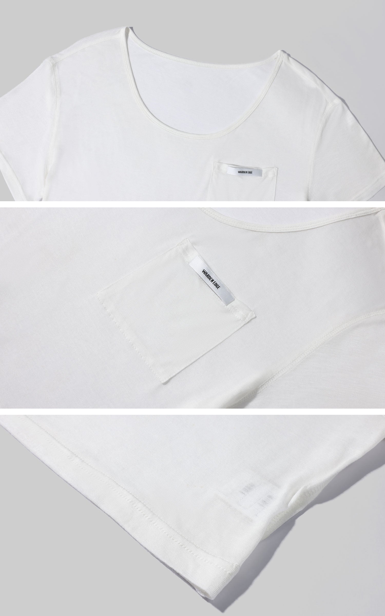 WARDEN EDGE Off-Shoulder Cropped Tee and Ribbed Bra Top Set