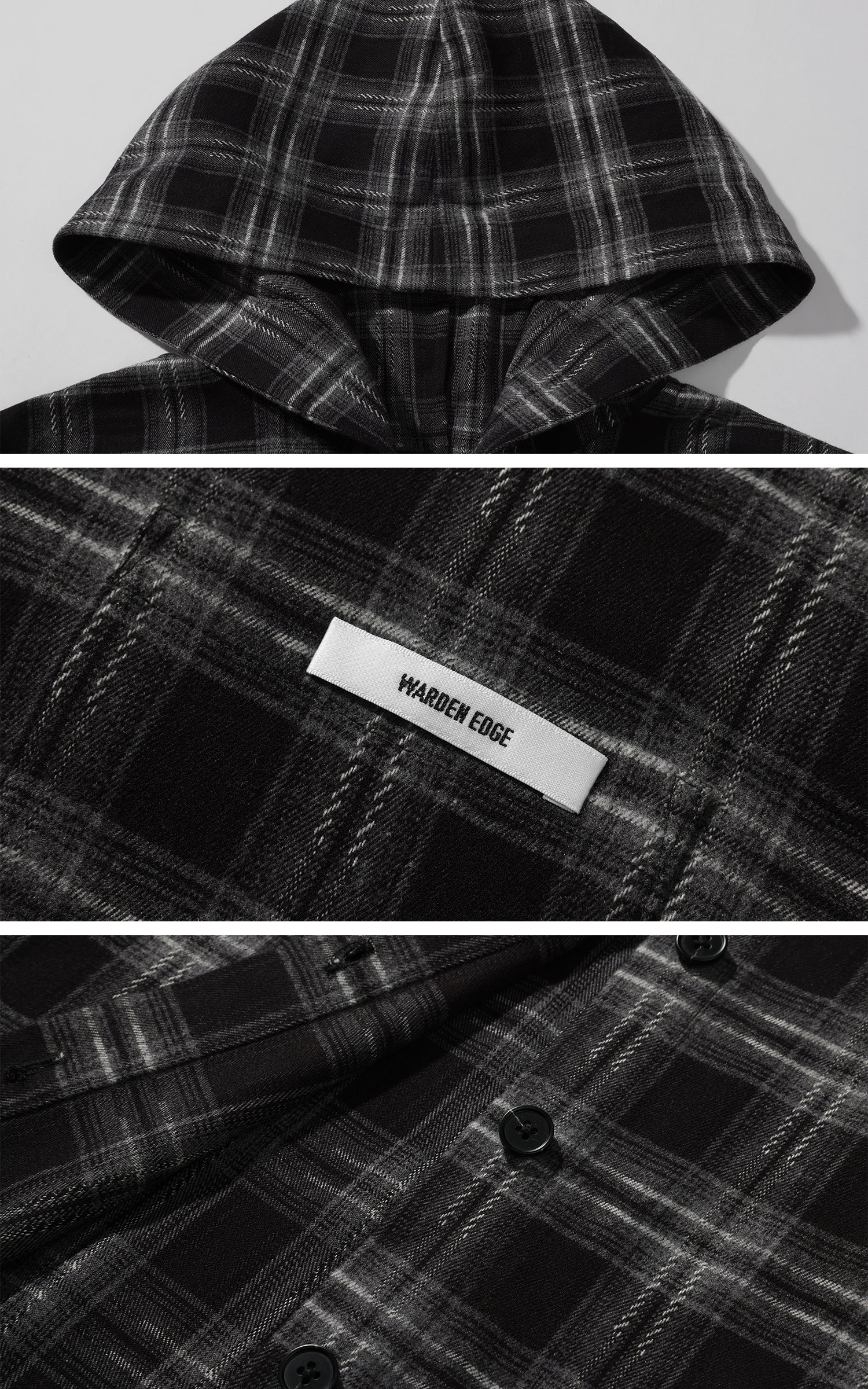 WARDEN EDGE Plaid Hooded Shirt Jacket with Matching Plaid Tube Top Set