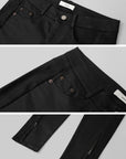 IAMXIAA Coated Skinny Leather Pants High Shine Slim Fit Trousers
