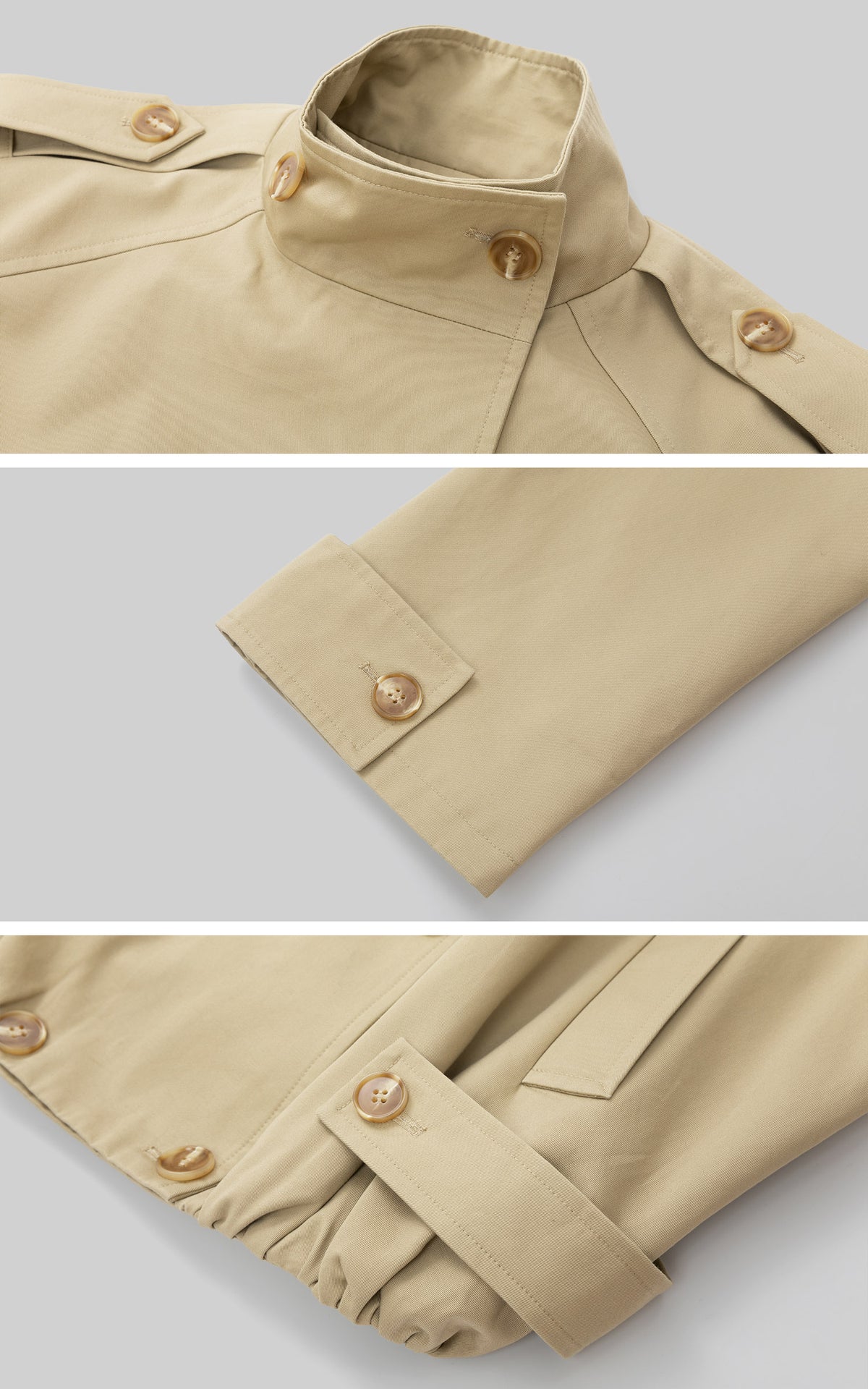 IAMXIAA High-Neck Cropped Balloon Trench Jacke