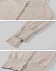 Rase le sol  Wool Fallen Shoulder Button Knit Sweater