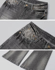 IAMXIAA Vintage Washed Grey Flared Denim Jeans