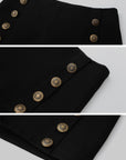 IAMXIAA High Waist Button Detail Mini Shorts in Black