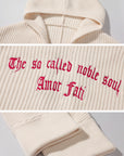 Rase le sol Loose Silhouette Knit Hoodie Cardigan With Lettered Back Detail
