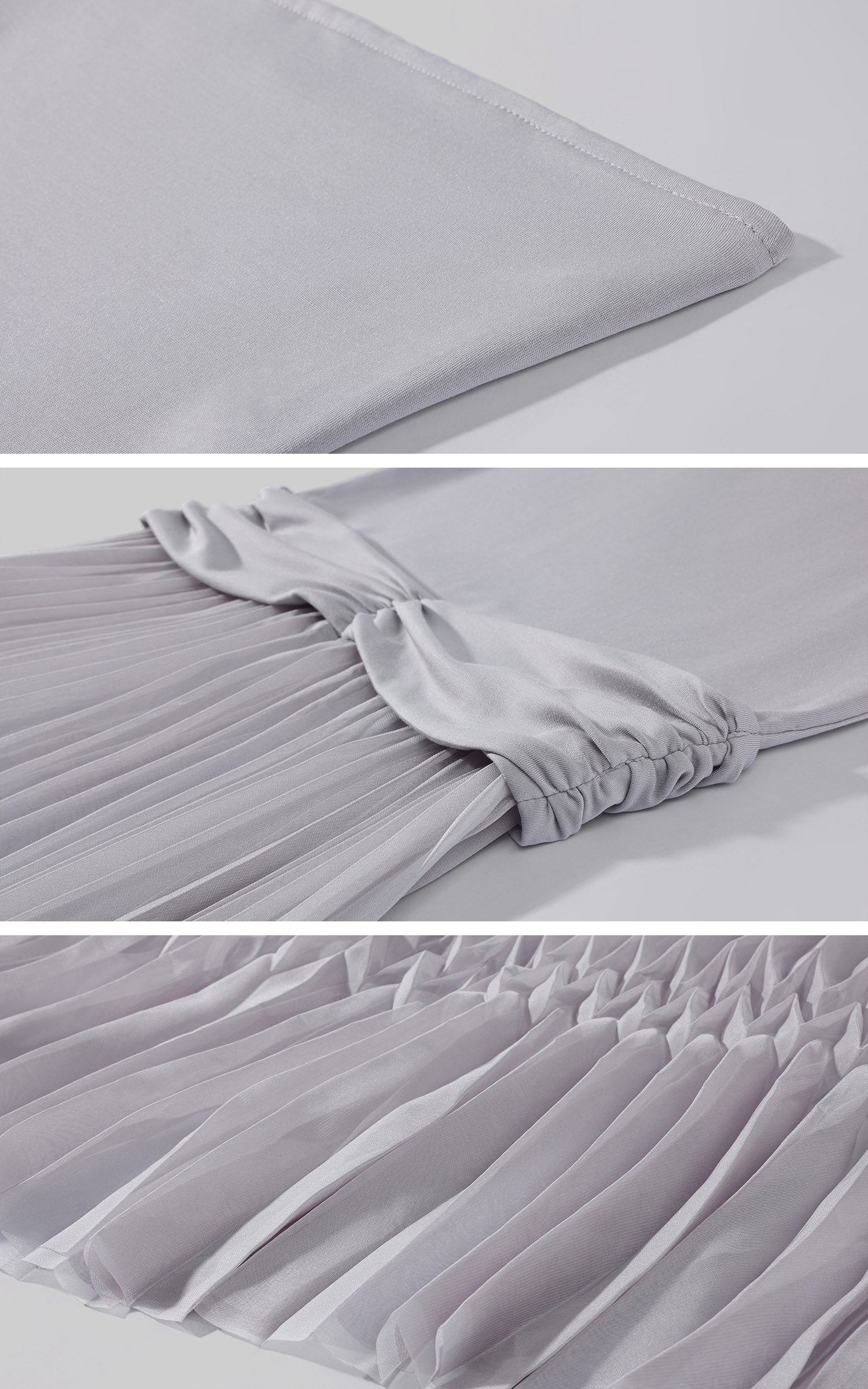 Hydrae Strapless Ruched Pleated Mesh Maxi Dress