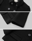 IAMXIAA Structured Shoulder Wool Double-Breasted Cropped Jacket
