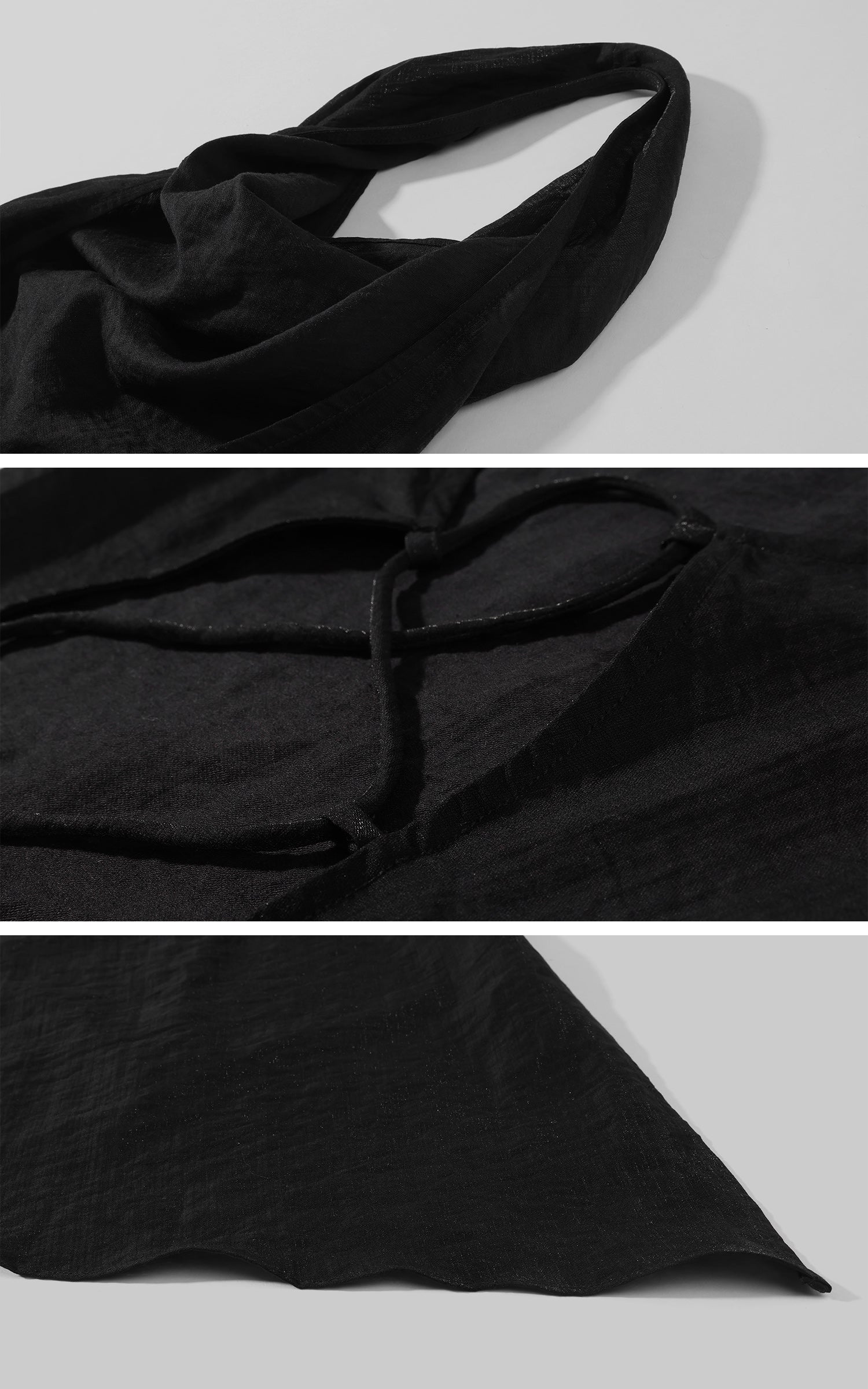 0122stepll Draped Halter Lace-Up Top