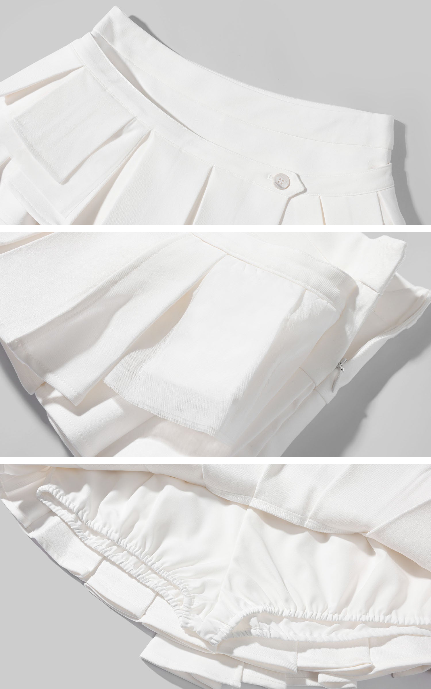 WARDEN EDGE Low-Rise Layered Pleated Mini Skirt