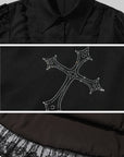 Rase le sol クロス刺繍とレース裾のゴシックドレス