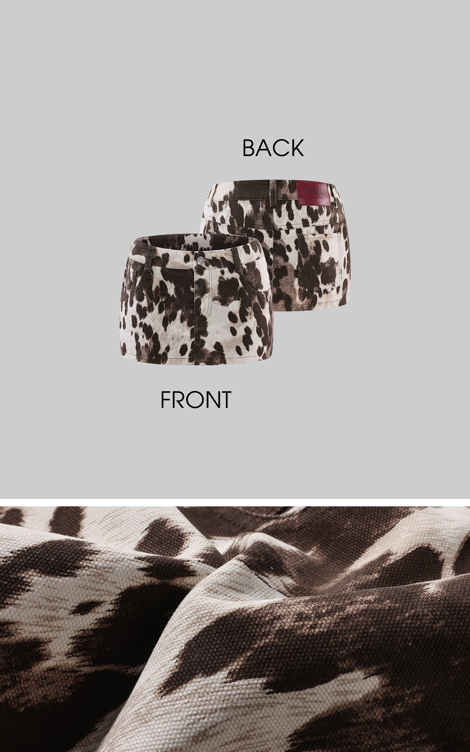 0122stepll Cow Print Mini Skirt