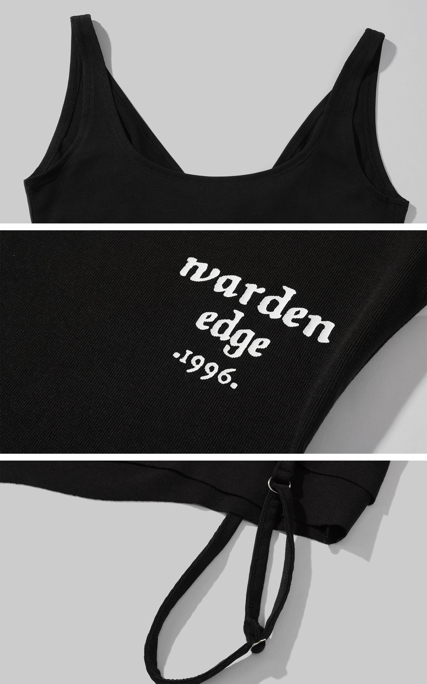 WARDEN EDGE Layered Draped Tank Top with Side Strap - PINKPARKS