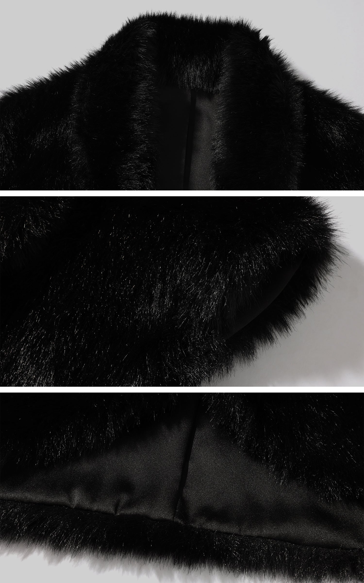 ROVENTE Black Faux Fur Cropped Jacket