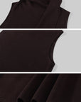 Hydrae Sculpted Drape High-Neck Scarf Detail Sleeveless Top