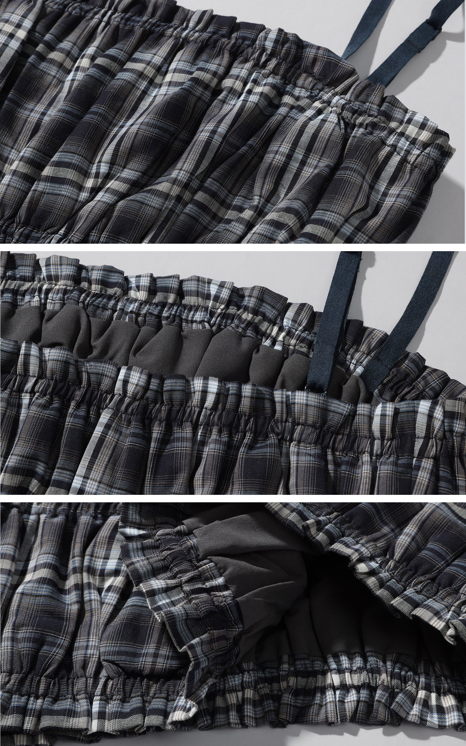 WARDEN EDGE Plaid Hooded Shirt Jacket with Matching Plaid Tube Top Set