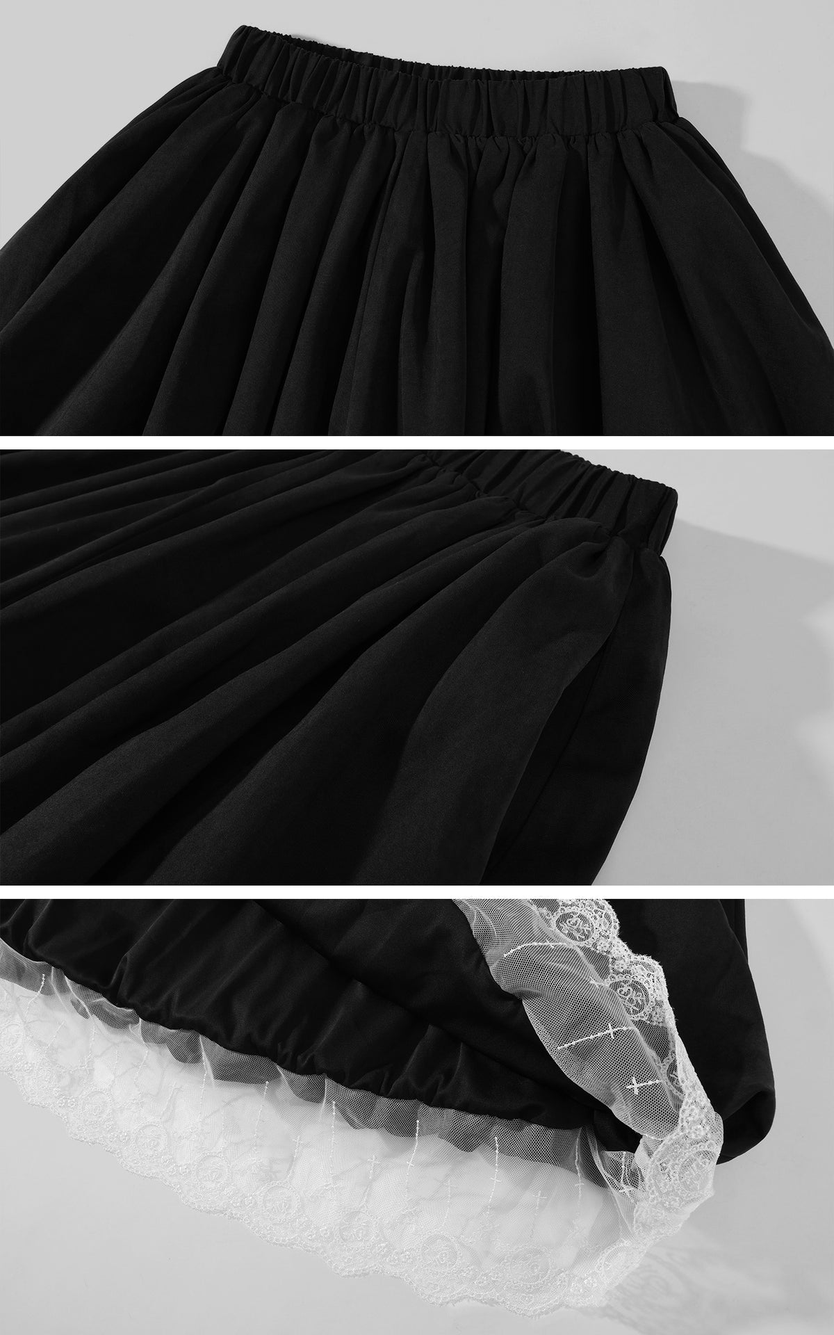 Rase le sol Layered Lace Balloon Midi Skirt